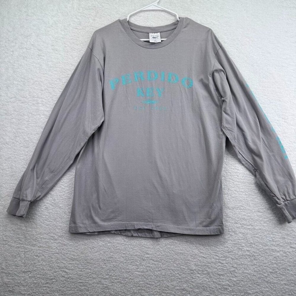 Spicy Tuna Shirt Adult Extra Large Perdido Key Florida Gray Long Sleeve